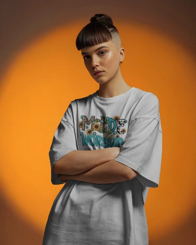 Made to Worship Christian T-Shirt - Faith Based Sunflower Cow Print Tee