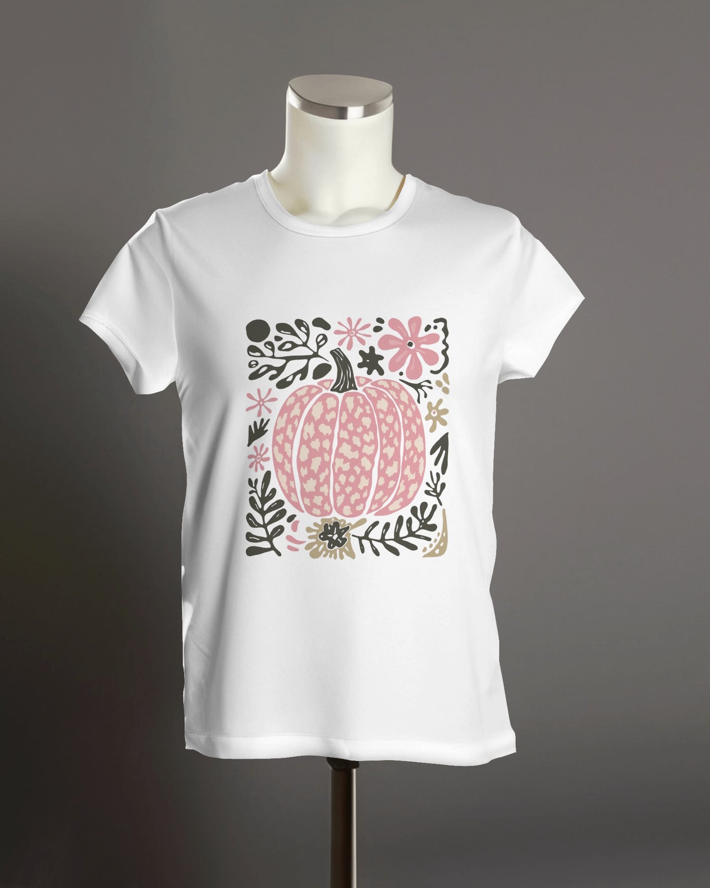 Pretty in Pumpkin Cute Pink Fall Vibes Graphic Tee
