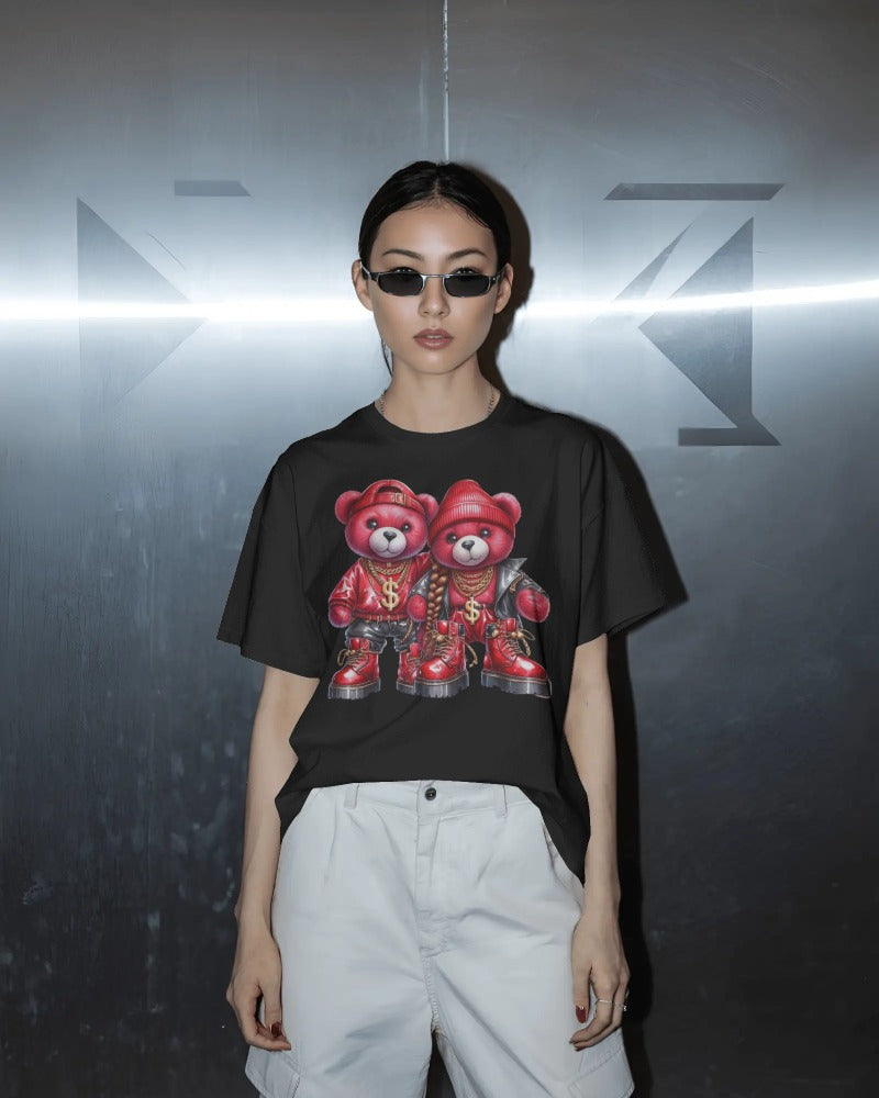Hip-Hop Teddy Bear Streetwear Graphic T-Shirt