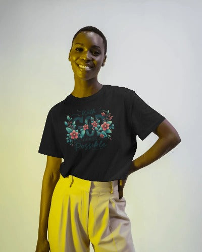 With God All Things Are Possible T-Shirt - Matthew 19:26 Christian Faith Tee