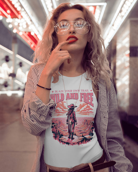 Blaze Your Own Trail – Wild & Free Cowgirl Tee